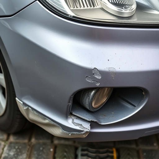 damaged car bumper