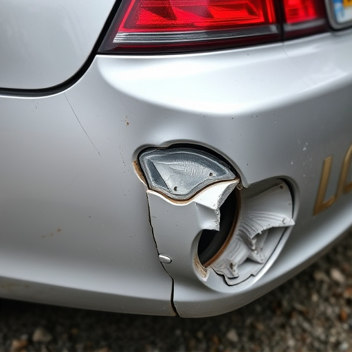 damaged car bumper