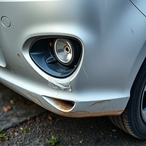 damaged car bumper