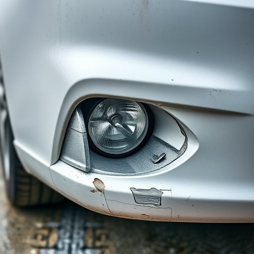 damaged car bumper