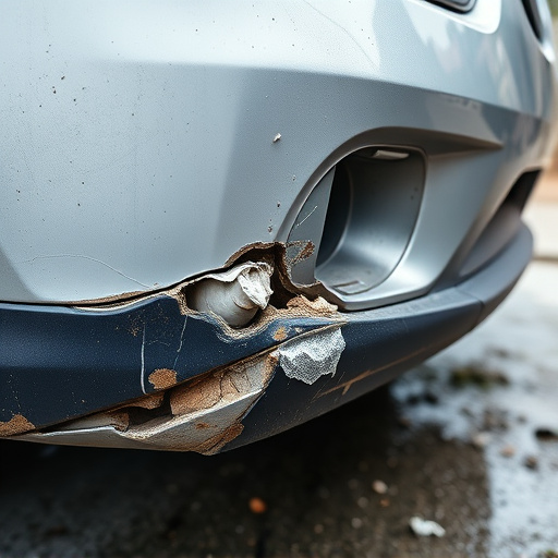 damaged car bumper