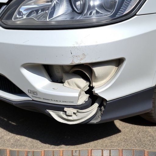 damaged car bumper