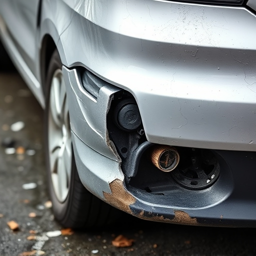 damaged car bumper