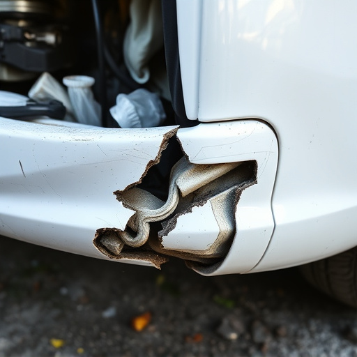 damaged car bumper