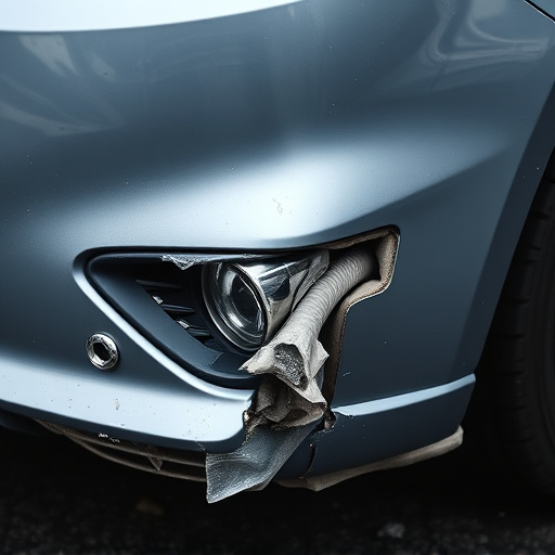 damaged car bumper