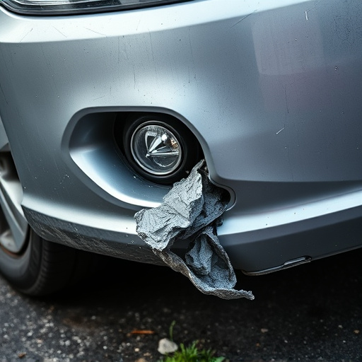 damaged car bumper