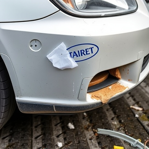 damaged car bumper