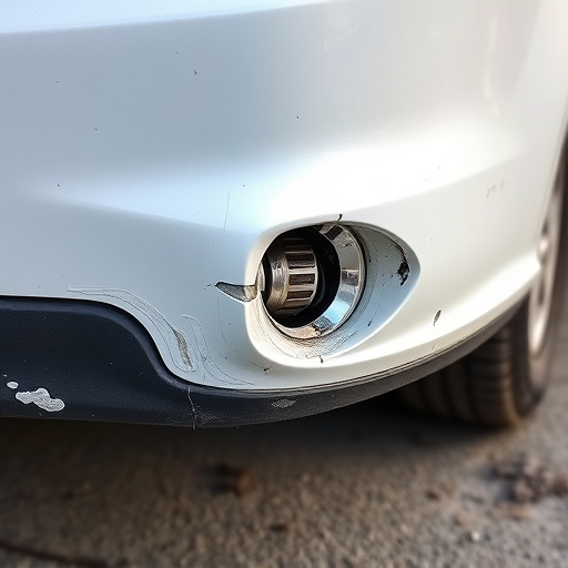 damaged car bumper