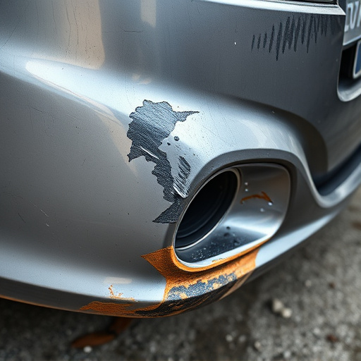damaged car bumper