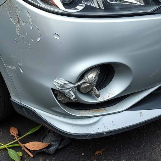 damaged car bumper