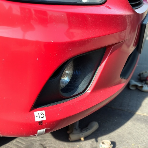 damaged car bumper