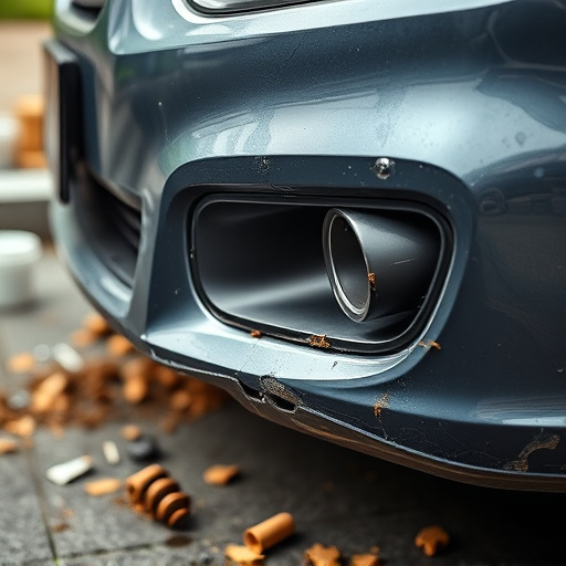 damaged car bumper