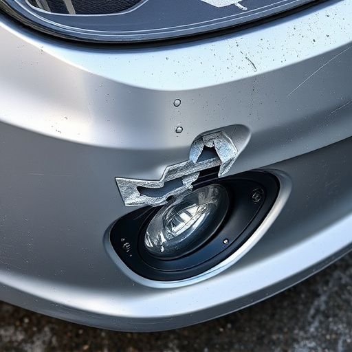 damaged car bumper
