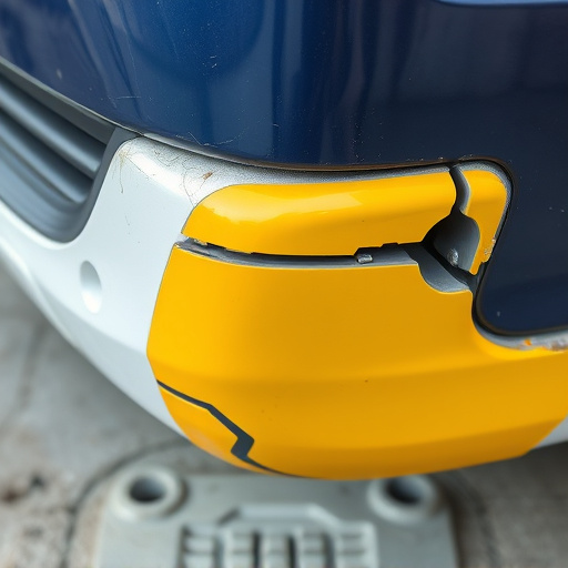 damaged car bumper