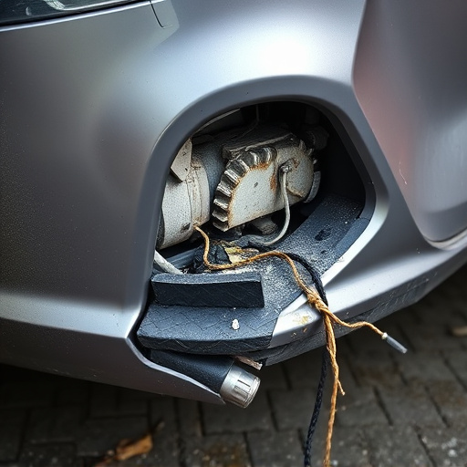 damaged car bumper