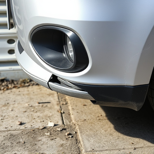damaged car bumper