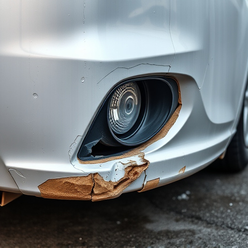 damaged car bumper