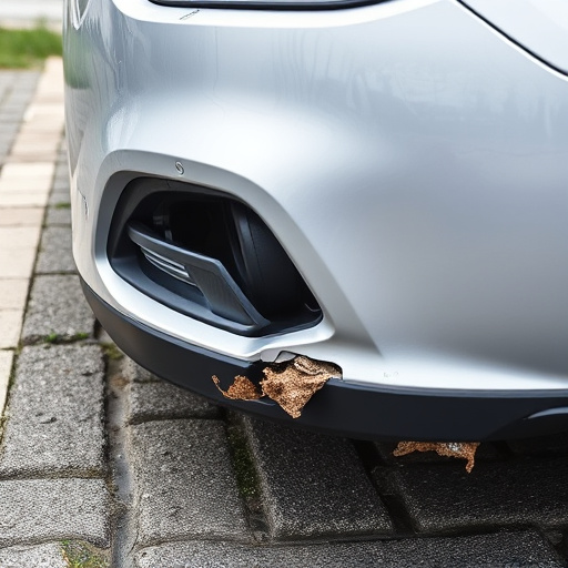 damaged car bumper