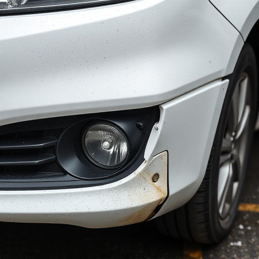 damaged car bumper