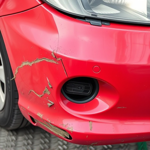 damaged car bumper