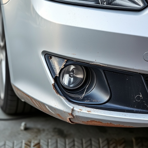 damaged car bumper