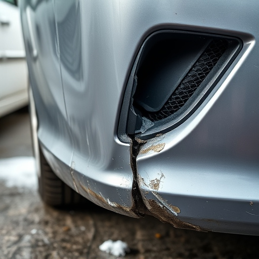 damaged car bumper
