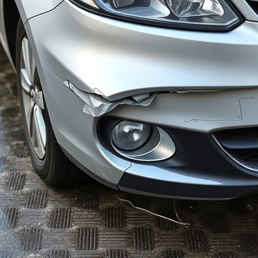 damaged car bumper