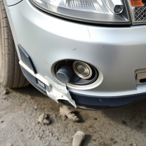 damaged car bumper