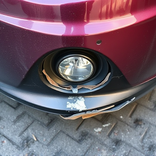 damaged car bumper