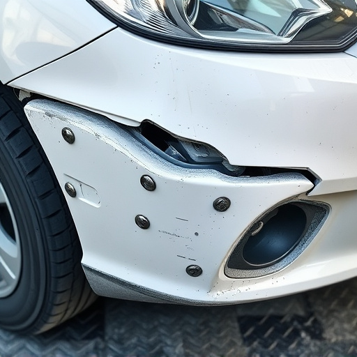 damaged car bumper