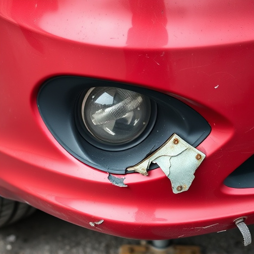 damaged car bumper