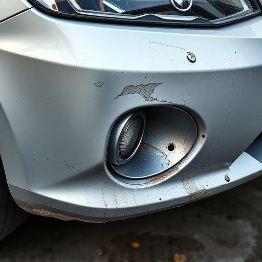 damaged car bumper