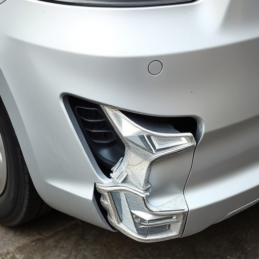 damaged car bumper