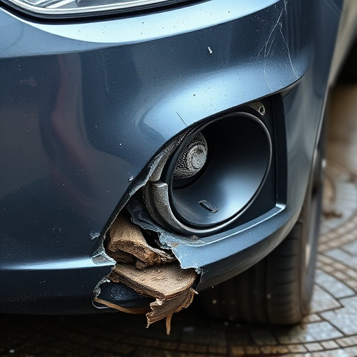damaged car bumper