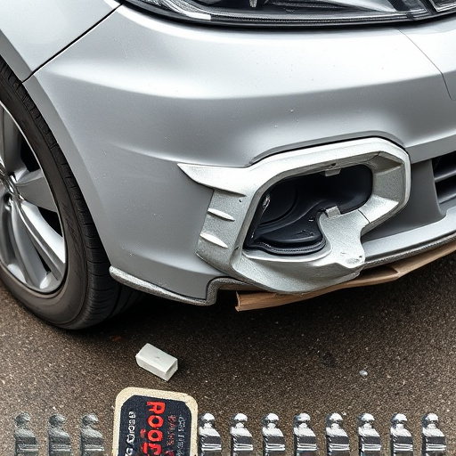 damaged car bumper