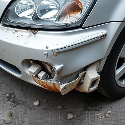 damaged car bumper