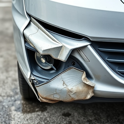 damaged car bumper