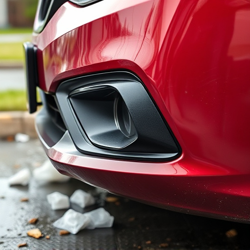 damaged car bumper
