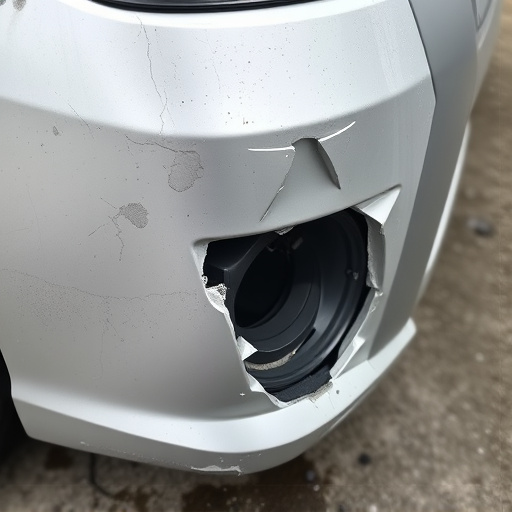 damaged car bumper