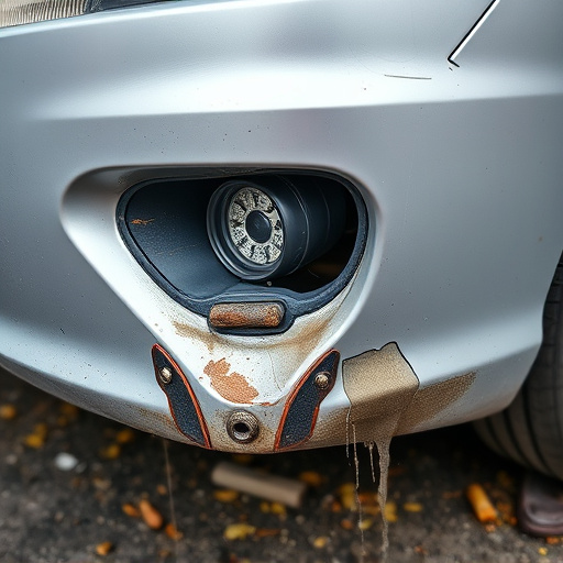 damaged car bumper