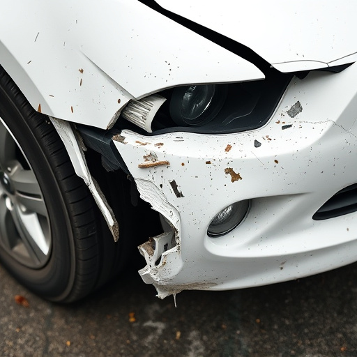 damaged car bumper
