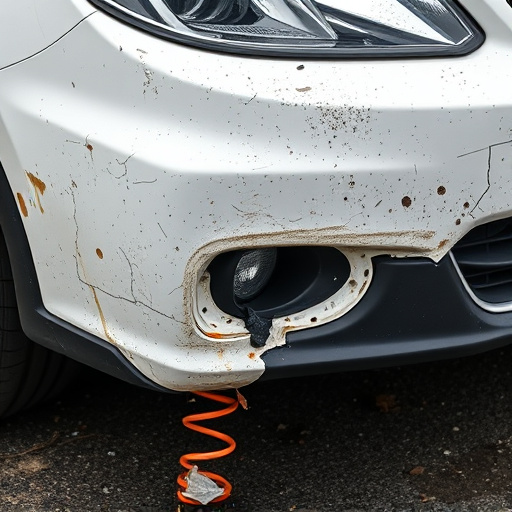 damaged car bumper