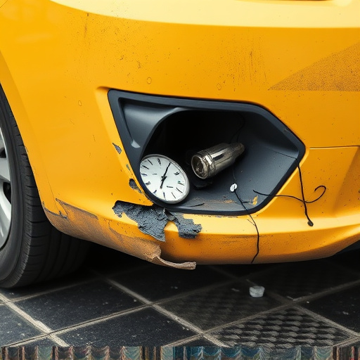 damaged car bumper