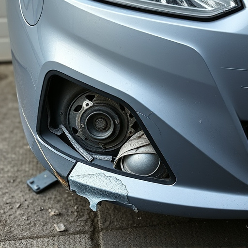 damaged car bumper