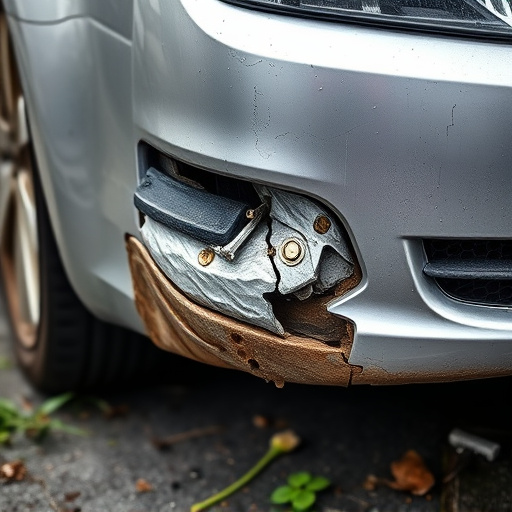 damaged car bumper
