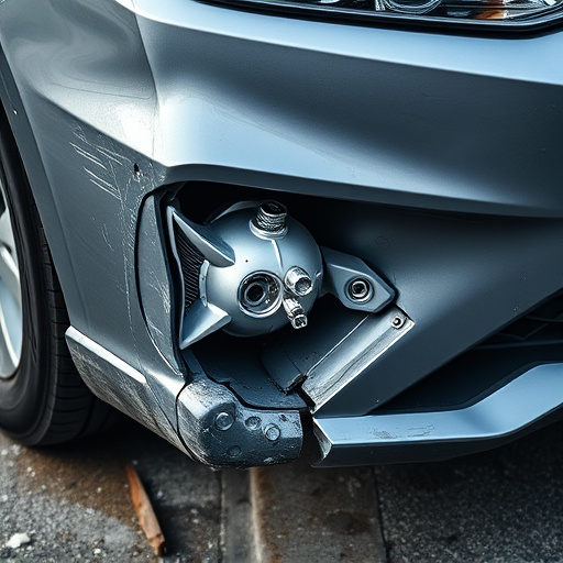 damaged car bumper