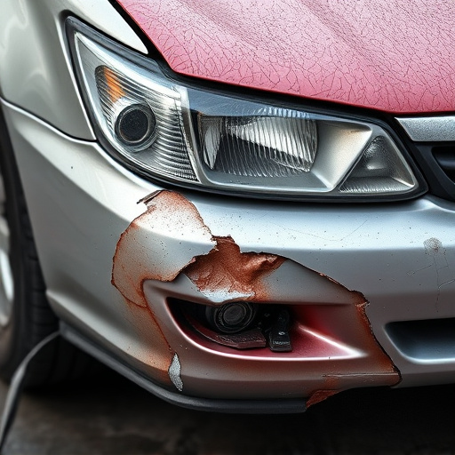 damaged car bumper