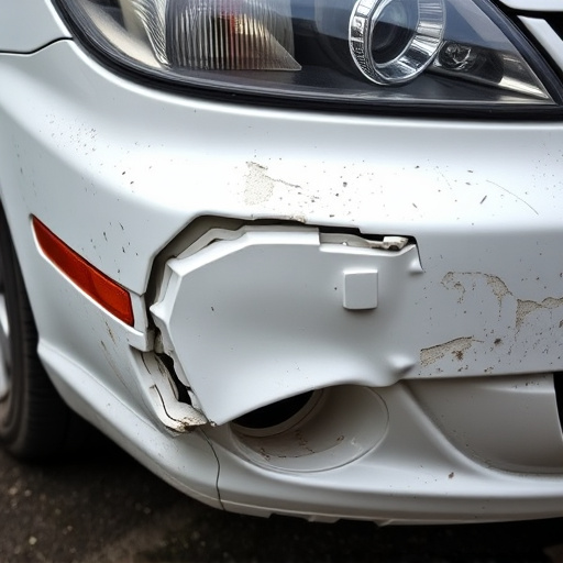 damaged car bumper