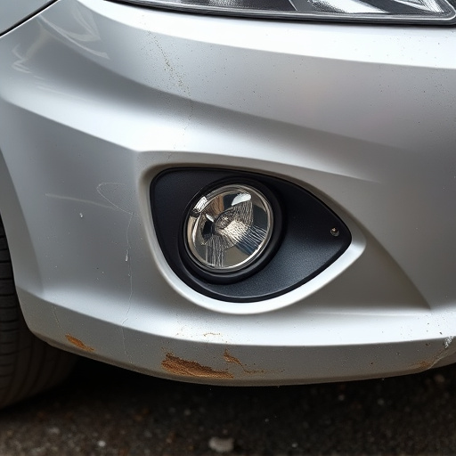 damaged car bumper