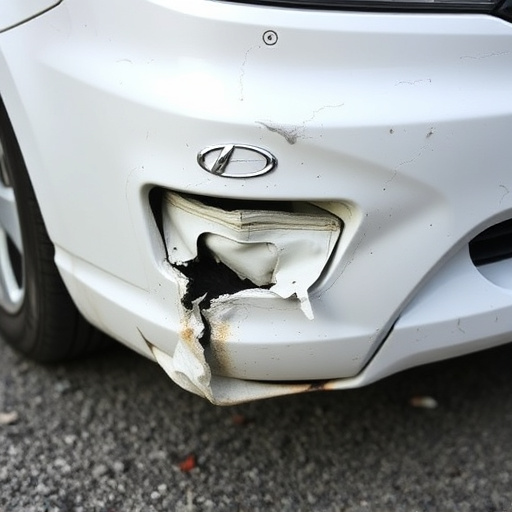 damaged car bumper